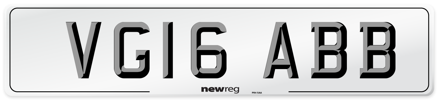 VG16 ABB Number Plate from New Reg